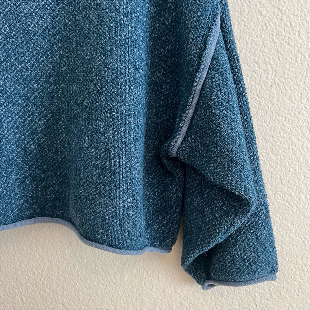 Free People Bardot Oversized Cropped Blue Sweater XS - Picture 3 of 8